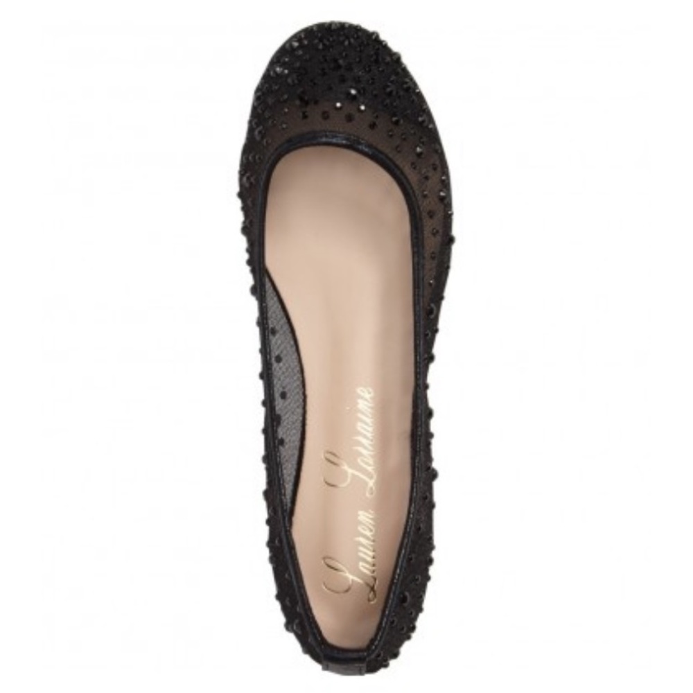 BRAND NEW Lauren Lorraine Black “Barbie” Rhinestone Ballet Flats Size 9.5